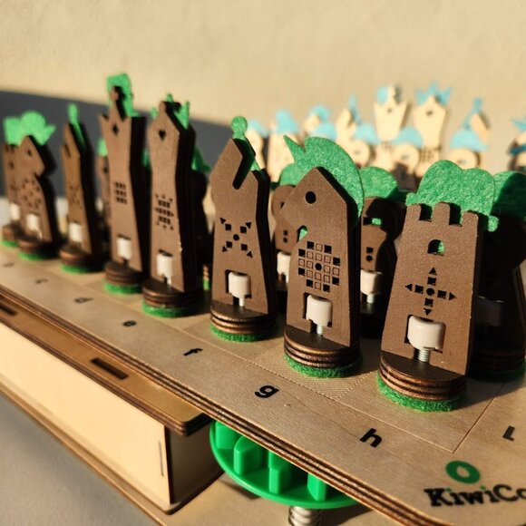KiwiCo Chess Set Wooden Game Board and Pieces with Hidden Storage - Assembled Ar - Picture 6 of 9